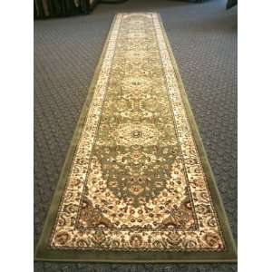  Traditional Area Rug Runner 32 In. X 15 Ft. 10 In. Green 