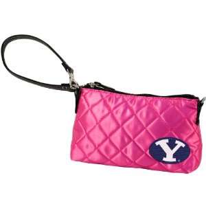  NCAA Brigham Young University Pink Quilted Wristlet 