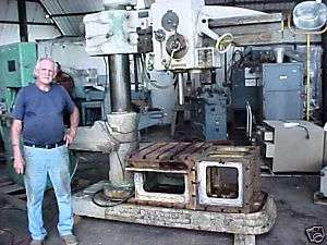 48 AMERICAN RADIAL ARM DRILL,TAP,BORE,BOX TABLE  