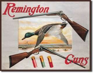 REMINGTON Shotguns & Duck Hunting Lodge Bar Tin Sign  