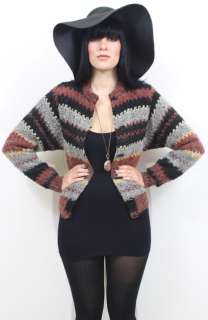   Boho GYPSY Hippie BOUCLE KNIT Nubby Sweater Cardigan Jacket OS  