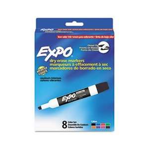  EXPO® SAN 80078 LOW ODOR DRY ERASE MARKERS, CHISEL TIP 