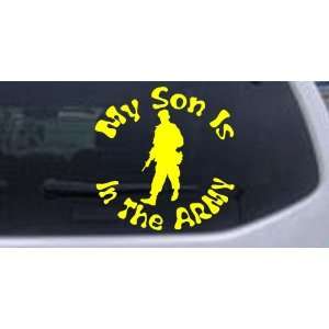 Yellow 22in X 22.6in    My Son Is In The ARMY Military Car Window Wall 