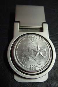 TEXAS STATE QUARTER SILVER MONEY CLIP BOXED NEW  