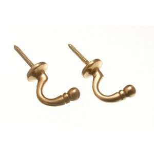  CURTAIN TIE HOLD BACK HOOKS BALL END SOLID BRASS ( 1 pair 