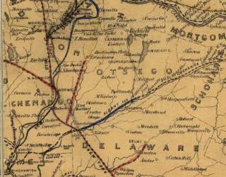 1869 Railroad map of New York & Oswego Midland RR  