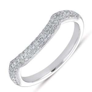  14K White Gold 0.35cttw Round Diamond Ring Band Jewelry