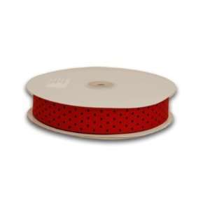  Grosgrain Ribbon Swiss Dot 7/8 inch 50 Yards, Red with 
