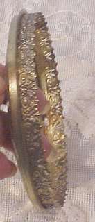 OIL LAMP 4 Shade Ring Holder Ornate Filigree Brass #2 Eagle Queen 
