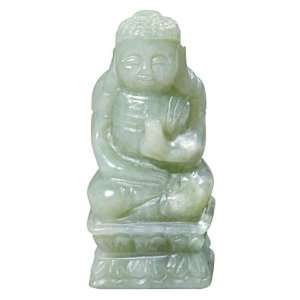 EXP Hand Carved Jade Buddha Meditation Figurine