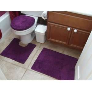   Toilet Lid Cover Set   Purple Color   Made in India