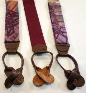 CAS Germany Breen Wine Coral Suspenders Braces Leather  