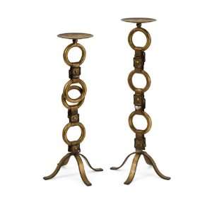  Set of 2 Country Western Stirrup Inspired Pillar Candle 