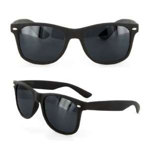  New Matte Soft Touch Black Wayfarer Sunglasses Dark Lens 