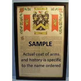 Burman Armorial History with Coat of Arms on 11 x 17 Parchment Paper 