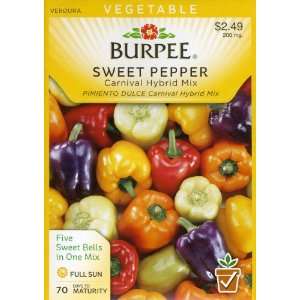  Burpee 63545 Pepper, Sweet Carnival Mix Seed Packet Patio 