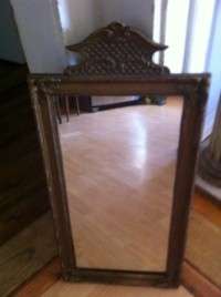 Vintage Antique Gold Ornate Gesso wood Frame Mirror  