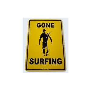 Seaweed Surf Co Gone Surfing Guy Aluminum Sign 18x12 