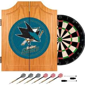 Best Quality NHL San Jose Sharks Dart Cabinet includes Darts and Board 