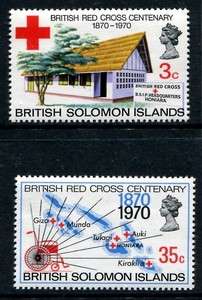 Solomon Islands 210 211, MNH. British Red Cross Centenary, 1970  