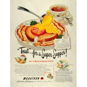  1950 Ad Welsh Rabbit Recipe Toast Supper Marathon 