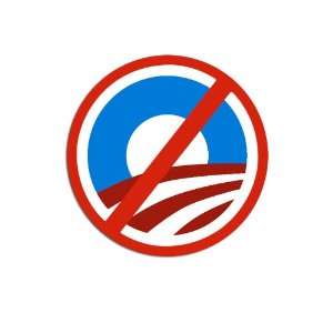  Round No Sign Anti Obama Sticker 