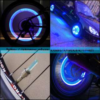 Bike Cycling Neon LED Wheel Spoke Valve Cap Alarm Light  