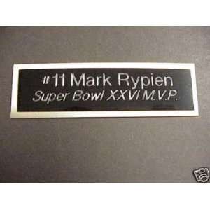   Mark Rypien Engraved Super Bowl XXVI MVP Name Plate