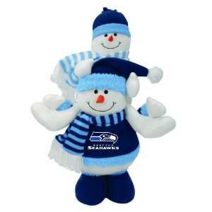   NFL Seattle Seahawks Plush Double Stacked Snowman Christmas Decoration