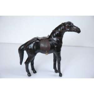  HANDCRAFTED BLACK LEATHER HORSE