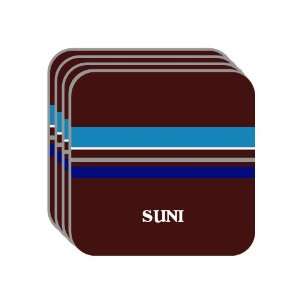 Personal Name Gift   SUNI Set of 4 Mini Mousepad Coasters (blue 