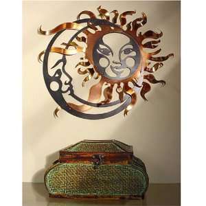  Sun and Moon Metal Wall Sculpture   Copper & Steel, 28 