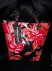   Taiuti Handbag RED/BLACK FLOWERS Leather BUCKET BAG PURSE #12863 NWT