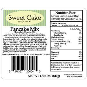 Sweet Cake Bake Shop Gluten Free Pancake Mix (Now 2.2lbs.   15% More 