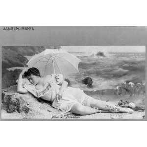  Marie Jansen,studio beach scene,smoking cigarette,holding 