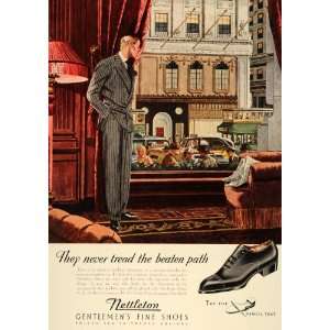  1936 Ad Nettleton Gentlemens Dress Shoes Pencil Test 