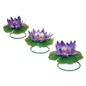  Iron candleholders, Lavender Lotus (set of 3)