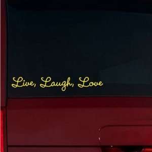  Live, Laugh, Love Window Decal (Brimstone Yellow 