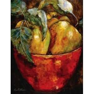  Nicole Etienne 27W by 35H  Apples in Red Bowl CANVAS 