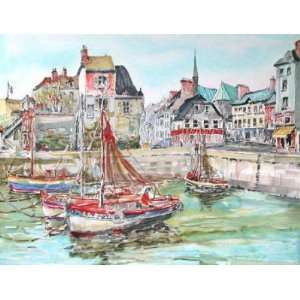   Honfleur by Pierre eugene Cambier, 30x23 