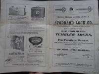 1883 Stoddard Tumbler Lock Catalog Antique ORIGINAL  