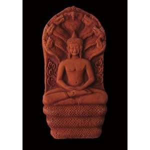 Buddha with Naga Hood   Terracotta 