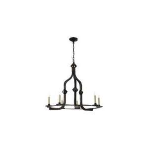 Studio J. Randall Powers Large Star Chandelier in Aged Iron by Visual 