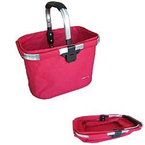  bicycle basket Red aluminum and textile with Bracket 