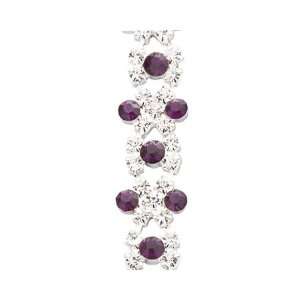   Bracelet with Clear Crystal Accents   Purple Bridesmaid Jewelry