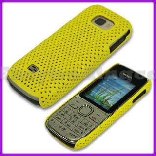 Mesh Hard Back Cover Case for Nokia C2 01 Yellow  