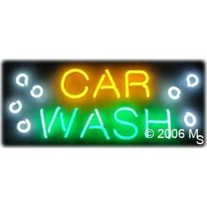 Neon Sign   Car Wash   Large 13 x 32 Grocery & Gourmet Food
