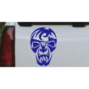 Tribal Skull Mask Skulls Car Window Wall Laptop Decal Sticker    Blue 