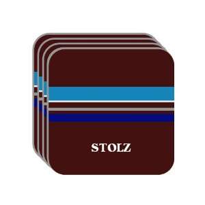 Personal Name Gift   STOLZ Set of 4 Mini Mousepad Coasters (blue 