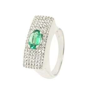  18Carati Emerald and diamond ring 0.48 ct.   AF0291 10.5 